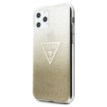 Guess GUHCN65SGTLGO iPhone 11 Pro Max auksinis / auksinis kietas dėklas Glitter Triangle