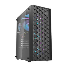 „Darkflash DK351“ kompiuterio korpusas (juodas) + 4 RGB ventiliatoriai