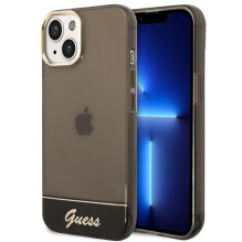 Guess GUHCP14SHGCOK iPhone 14 6.1 'juodas / juodas kietas dėklas, permatomas