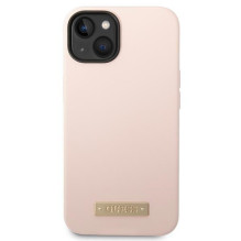 Guess GUHMP14MSBPLP iPhone 14 Plus 6.7 'rožinis / rožinis kietas dėklas, silikoninis logotipas MagSafe