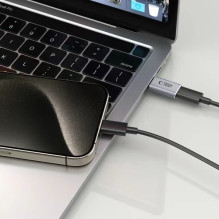 Tech-Protect UltraBoost USB-C (vyriškas) / Lightning (moteriškas) adapteris - pilkas
