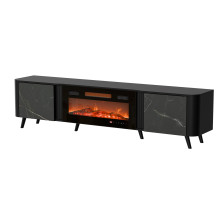 Cama RTV cabinet Volare 200 x 39 x 49 cm black / san sebastian + fireplace