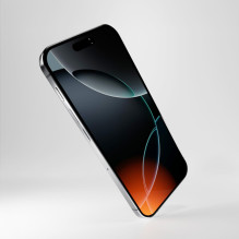Puro Flexible Glass D3O hibridinis stiklas su juodu rėmeliu, skirtas iPhone 16 Pro