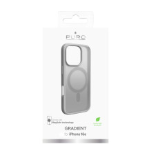 Puro Gradient MagSafe silikoninis dėklas, skirtas iPhone 16 Pro Max – sidabrinis