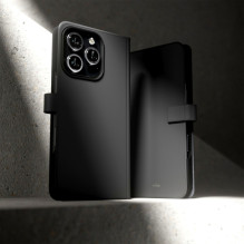 Puro Wallet Detachable MagSafe 2in1 PU Leather Case with Flap and Wallet for iPhone 16 Pro - Black