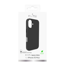 Puro Icon Mag Pro MagSafe silikoninis dėklas, skirtas iPhone 16 Plus – juodas