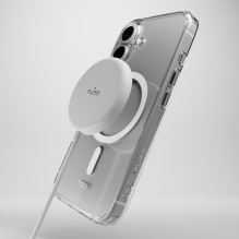 Puro Impact Clear D3O MagSafe silikoninis dėklas, skirtas iPhone 16 – skaidrus