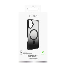 Puro Gradient MagSafe silikoninis dėklas, skirtas iPhone 16 - juodas