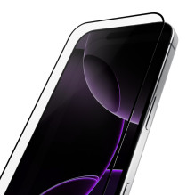„Puro Frame“ grūdintas stiklas su rėmeliu, skirtas „iPhone 16 Pro Max“.