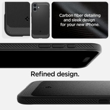 Spigen Rugged Armor MagSafe dėklas iPhone 16 - juodas