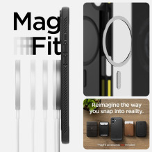 Spigen Rugged Armor MagSafe dėklas iPhone 16 - juodas