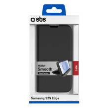 SBS piniginės dėklas su stovu ir dėklu, skirtas „Samsung Galaxy S25 Edge“ – juodas