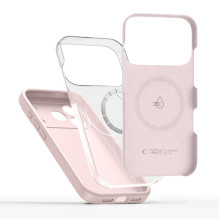 „Tech-Protect“ silikoninis „MagSafe“ dėklas, skirtas „iPhone 17 Pro“ – rožinis
