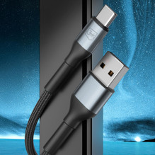 3mk Hyper Cable N-SERIES USB-A / USB-C 2m 9V / 2A 18W / juodas