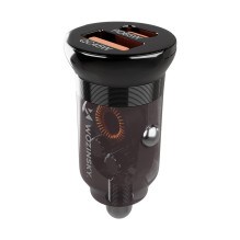 „Wozinsky“ 65 W automobilinis įkroviklis USB-C PD 65 W / USB-A 45 W QC 3.0 - juodas