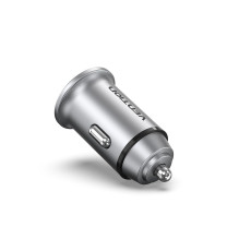 „Vention“ dviejų prievadų USB A+A (30+30) automobilinis įkroviklis, pilkas, mini stiliaus, aliuminio lydinio, „Vention“ dviejų prievadų USB A+A (30+30) automobilinis įkroviklis, pilkas, mini stiliaus, aliuminio lydinio,