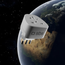 SBS IT kelioninis adapteris – universalus – baltas