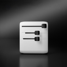 SBS universalus kelioninis adapteris 2xUSB-C 1xUSB-A - baltas