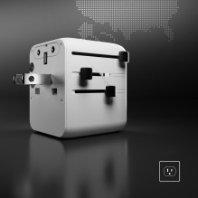 SBS universalus kelioninis adapteris 2xUSB-C 1xUSB-A - baltas