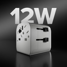 SBS universalus kelioninis adapteris - EU 2xUSB-A - baltas