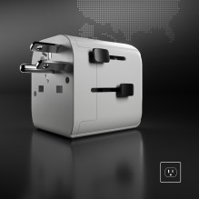 SBS universalus kelioninis adapteris - EU 2xUSB-A - baltas