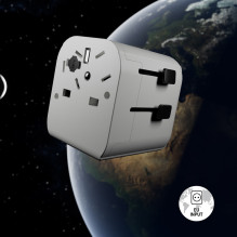 SBS universalus kelioninis adapteris - EU 2xUSB-A - baltas