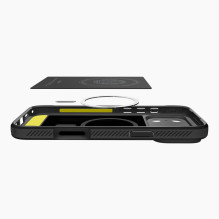 „Spigen Rugged Armor Mag MagSafe“ dėklas, skirtas „iPhone 17 Pro Max“ – matinės juodos spalvos