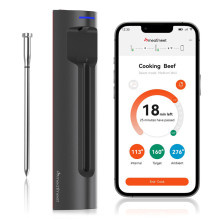 „Meatmeet S Pro“ virtuvės termometras su „Bluetooth“ programėle kepsninei, orkaitei, rūkyklai – pilkas