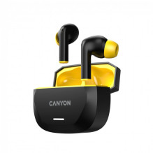 CANYON ausinės HEXAGON 7 TWS ANC+ENC belaidis įkrovimas juoda geltona