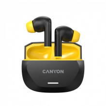 CANYON ausinės HEXAGON 7 TWS ANC+ENC belaidis įkrovimas juoda geltona