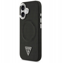 „Guess“ odinis „Apple iPhone 17“ dėklas, skirtas „MagSafe“ ir „Triangle Logo“, juodas