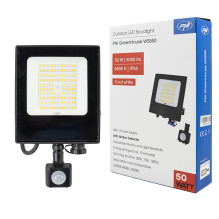 PNI GreenHouse WS550 50W LED prožektorius su judesio jutikliu, jautrumo nustatymu, apšvietimo trukme, 3000K - 6500K, pri