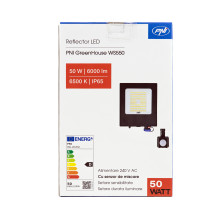PNI GreenHouse WS550 50W LED prožektorius su judesio jutikliu, jautrumo nustatymu, apšvietimo trukme, 3000K - 6500K, pri