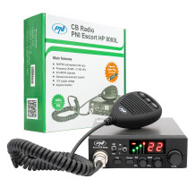 CB PNI Escort radio station HP 8000L with adjustable ASQ, 12V, 4W, Lock, lighter plug included