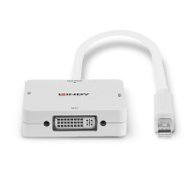 Adapter - LINDY Mini DisplayPort 1.2 to HDMI, VGA and DVI-D Active Adapter Converter, 3840x2160 30Hz, White