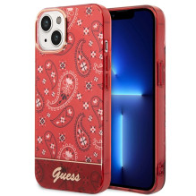 Guess GUHCP14SHGBNHR iPhone 14 6,1 colio raudonas / raudonas kietas dėklas Bandana Paisley