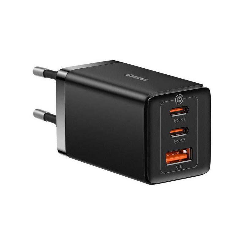 Baseus GaN5 Pro 2xUSB-C + USB charger 65W (black)