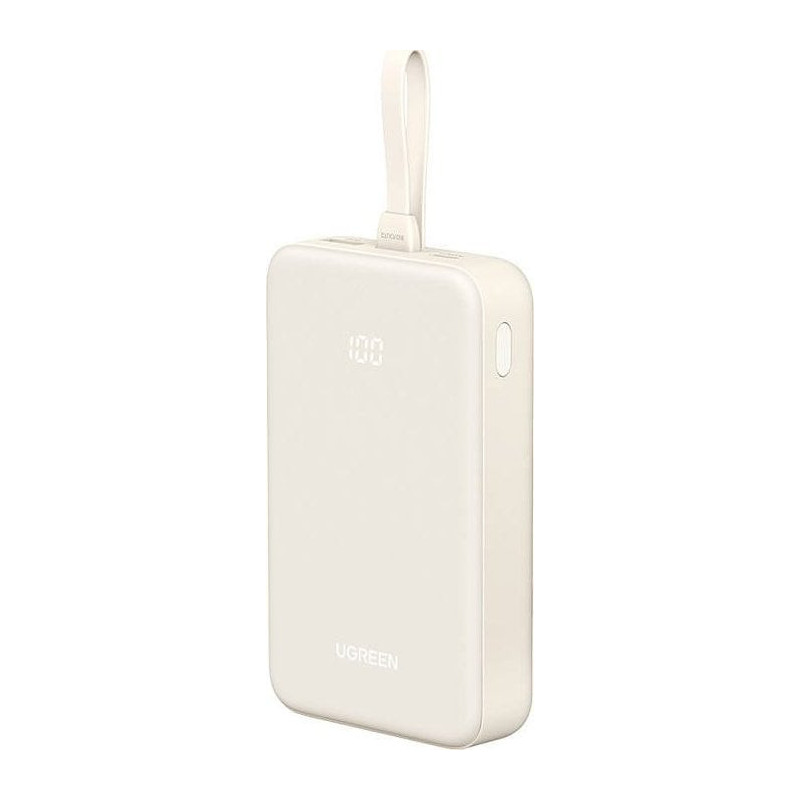 UGREEN 20000mAh Power Bank with Built-in Cable white
