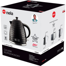 ELDOM NELA virdulys, 1,7 l talpos, 2000 W galia, juodas ELDOM NELA virdulys, 1,7 l talpos, 2000 W galia, juodas