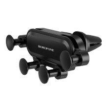 Car phone holder Borofone BH19 mounts on the ventilation grille, black