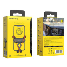 Car phone holder Borofone BH19 mounts on the ventilation grille, black