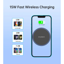 Automobilinis laikiklis-įkroviklis Choetech T205-F MagSafe 15W juodas Automobilinis laikiklis-įkroviklis Choetech T205-F MagSafe 15W juodas