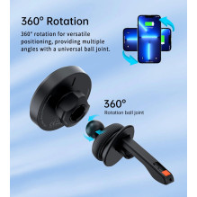 Car charger holder Choetech T205-F MagSafe 15W black Car charger holder Choetech T205-F MagSafe 15W black