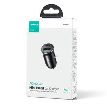 Car charger Joyroom JR-CCN05 USB-C / USB-A 30W black Car charger Joyroom JR-CCN05 USB-C / USB-A 30W black