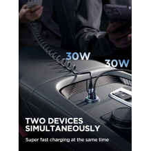 Car charger Joyroom JR-CCN04 USB-C / USB-A 60W black Car charger Joyroom JR-CCN04 USB-C / USB-A 60W black