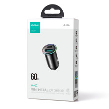Car charger Joyroom JR-CCN04 USB-C / USB-A 60W black Car charger Joyroom JR-CCN04 USB-C / USB-A 60W black