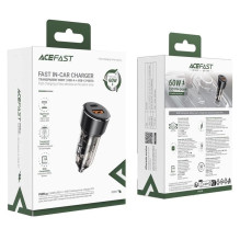 Car charger Acefast B12 60W USB-C / USB-A black