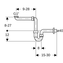 Geberit sink siphon 40 mm 1 / 2, white