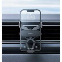 Baseus car phone holder for air vents, black SUWX010001