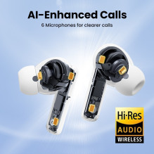 Wireless headphones Ugreen WS200 HiTune T6 Active Noise-Cancelling Earbuds white
